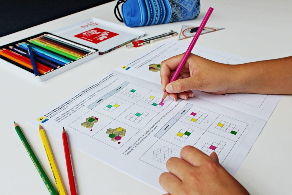Kind übt selbstständig Mathematik mit MATHE FOX